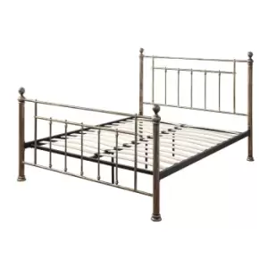 Image of Crazy Price Beds Harpenden Antiqued Brass Metal Double Bed