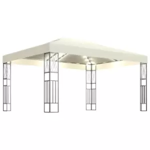 Image of Vidaxl Gazebo With LED String Lights 3X4 M Cream Fabric