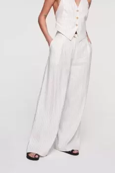 Image of Hainault Wide Leg Trousers, Black Stripe / UK 6