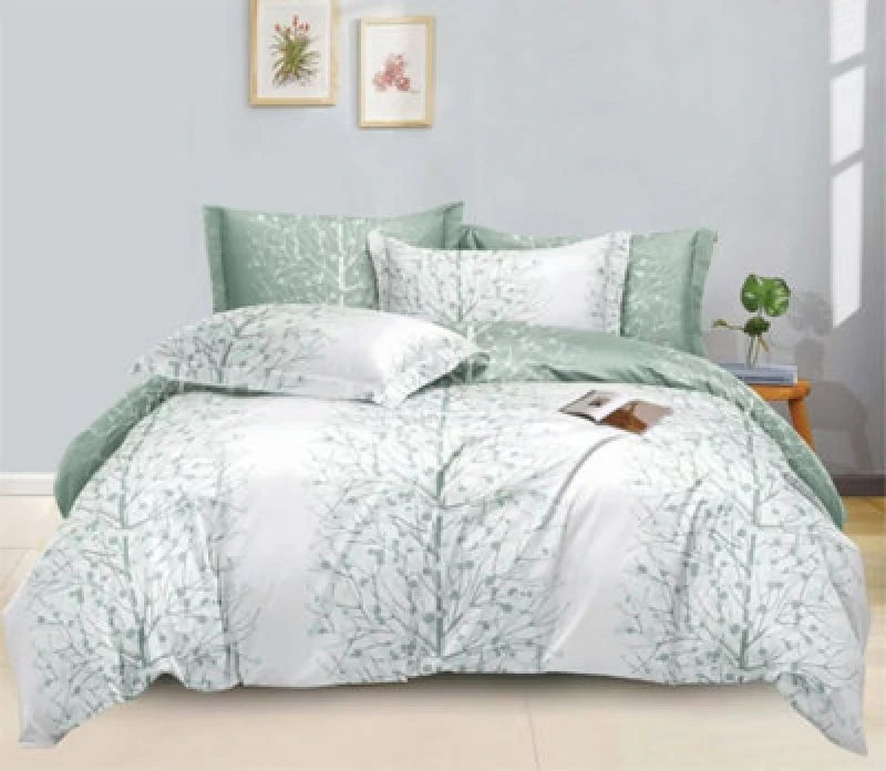 Image of Ezysleep Ezysleep Green Nature Printed Duvet Set Size: Double Green Double Unisex 0721545589736