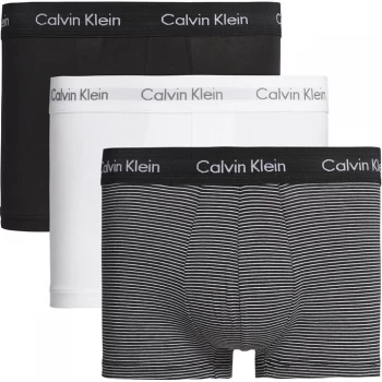 Image of Calvin Klein Pack Low Rise Trunks - Wht/Stripe/Blk