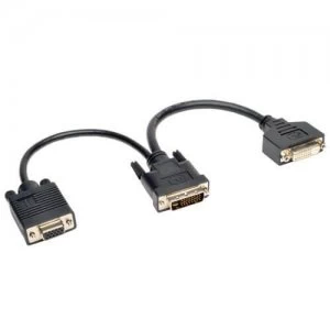 Image of Tripp Lite DVI Y Splitter Cable Digital and VGA Monitors DVI I Male to