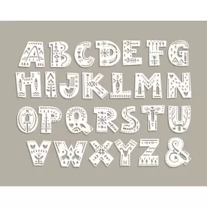 Image of Origin Murals Alphabet Patterns Multi Wall Mural - 3.5 x 2.8m