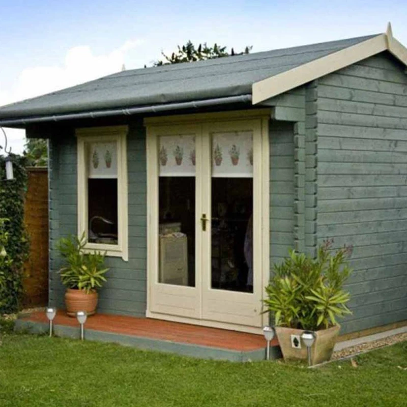 Image of Shires Marlborough 28mm Log Cabin 8 x 12 Feet in Brown Brown Unisex