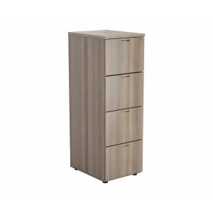 Image of TC Office Deluxe 4 Drawer Filing Cabinet A4 Height 1365mm, Grey Oak Effect