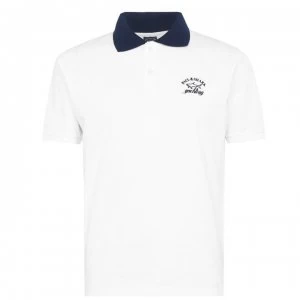 Image of Paul And Shark Crew Contrast Polo Shirt - White/ Navy