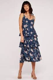 Image of Yumi Girl Navy Floral and Check 'Theadora' Day Dress - age 3-4