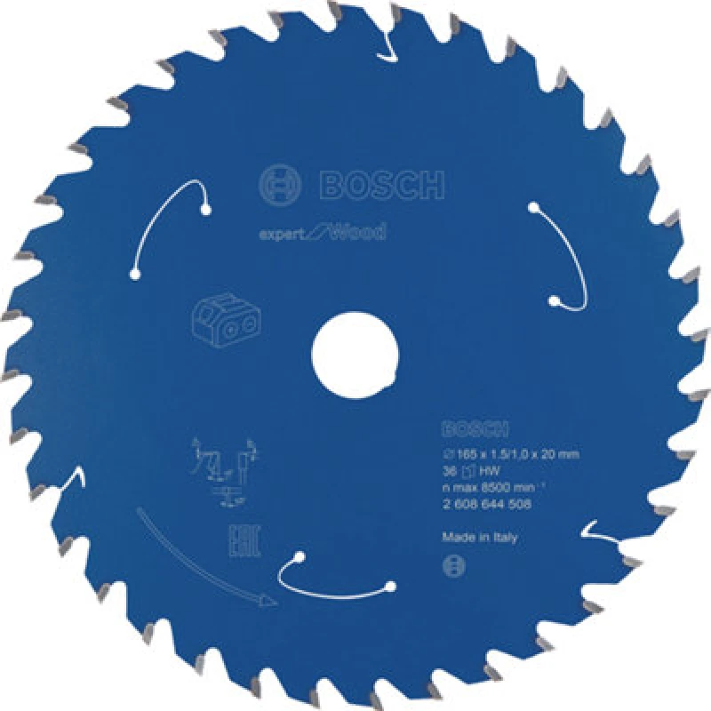 Image of Bosch Professional Expert Circular Saw Blade For Cordless Saws - Wood, 165X1.5/1X20 T36