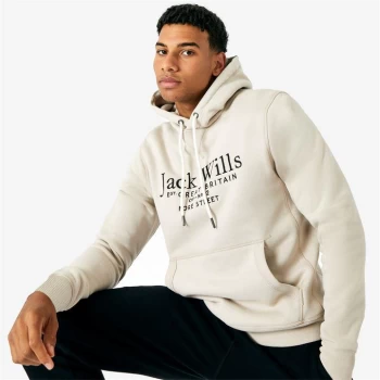 Image of Jack Wills Batsford Graphic Logo Hoodie - Stone