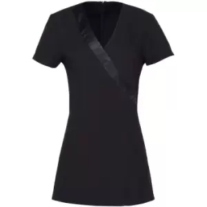 Image of Premier Womens/Ladies Rose Beauty & Spa Wrap Satin Trim Tunic (12) (Black) - Black