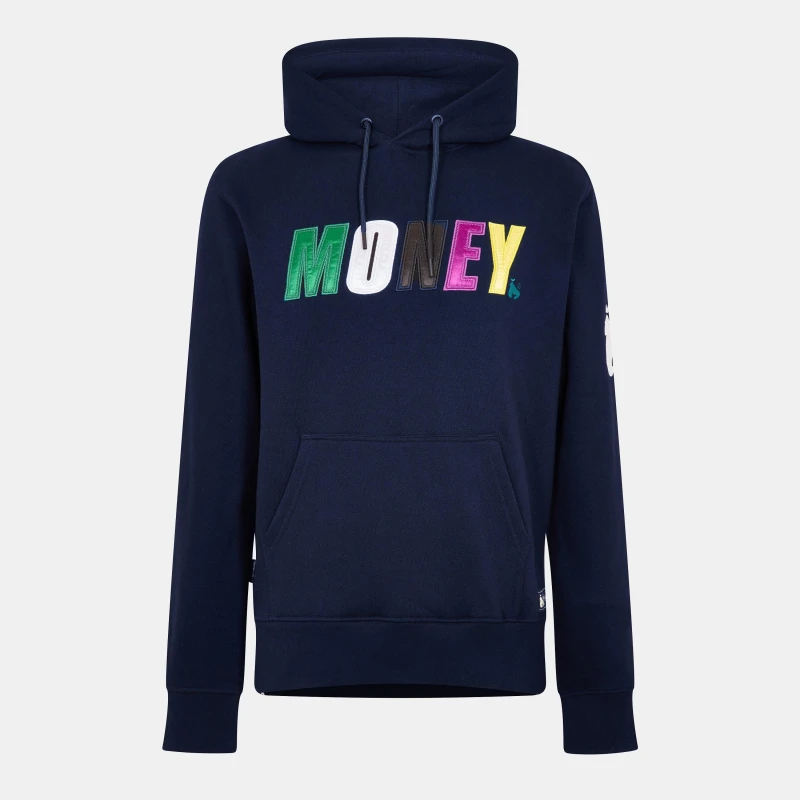 Image of Money Mens Satin Hoodie Navy male X Small
