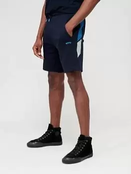 Image of BOSS Headlo 2 Jersey Shorts - Dark Blue, Dark Blue, Size S, Men
