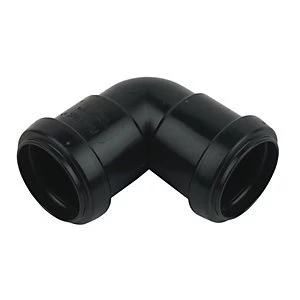 Image of FloPlast WP11B Push-Fit Waste 90 Deg Bend - Black 40mm