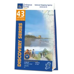 Image of Ordnance Survey Ireland Map of County Dublin, Meath and Louth: OSI Discovery 43