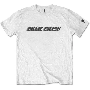Image of Billie Eilish - Black Racer Logo Mens Medium T-Shirt - White