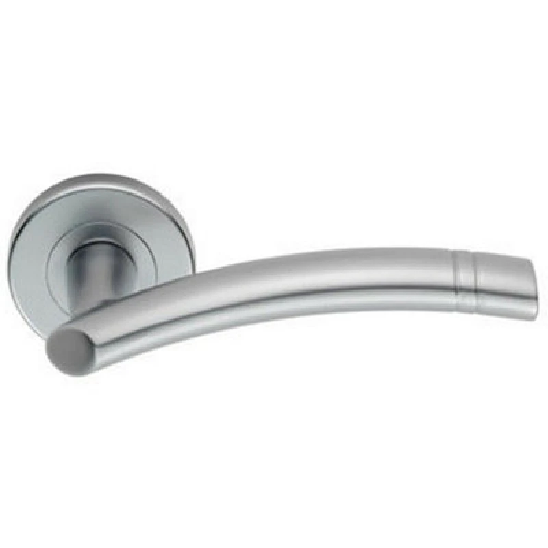 Image of Loops PAIR Arched Round Bar Handle with Ring Detailing Concealed Fix Satin Chrome Multi