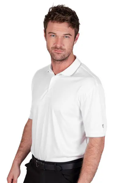 Image of Island Green Performance Golf Polo Shirt White