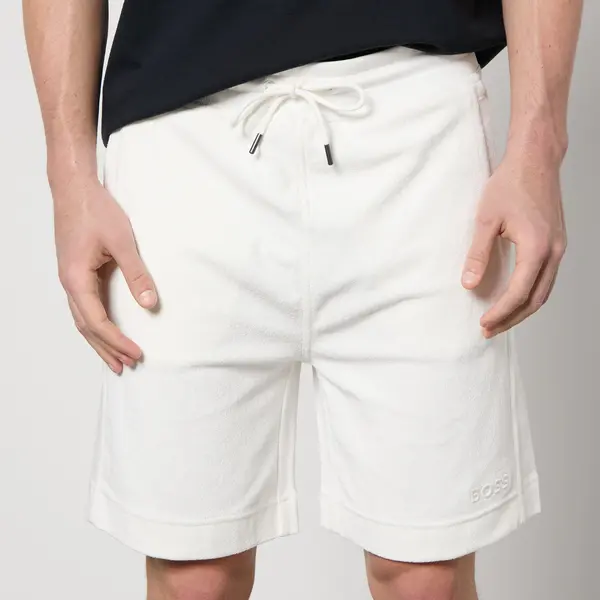 Image of BOSS Orange See Towel Terry Towelling Shorts - XL White Shorts male 50513473-106 XL
