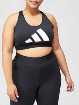 Image of adidas Plus Don't Rest 3 Bar Medium Support Bra - Black, Size 1X, Women