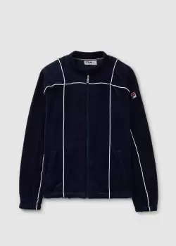 Image of Fila Mens Tusk Classic Velour Track Top In Peacoat/White