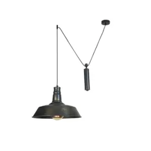 Image of Kornos Dome Ceiling Pendant 1 Light Metal Old Steel