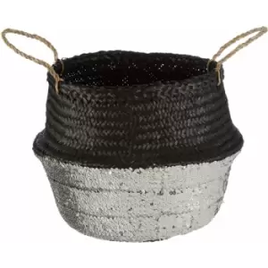 Image of Premier Housewares Black / Silver Small Seagrass Basket