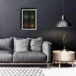 Image of KCT-042 Multicolor Decorative Framed MDF Painting