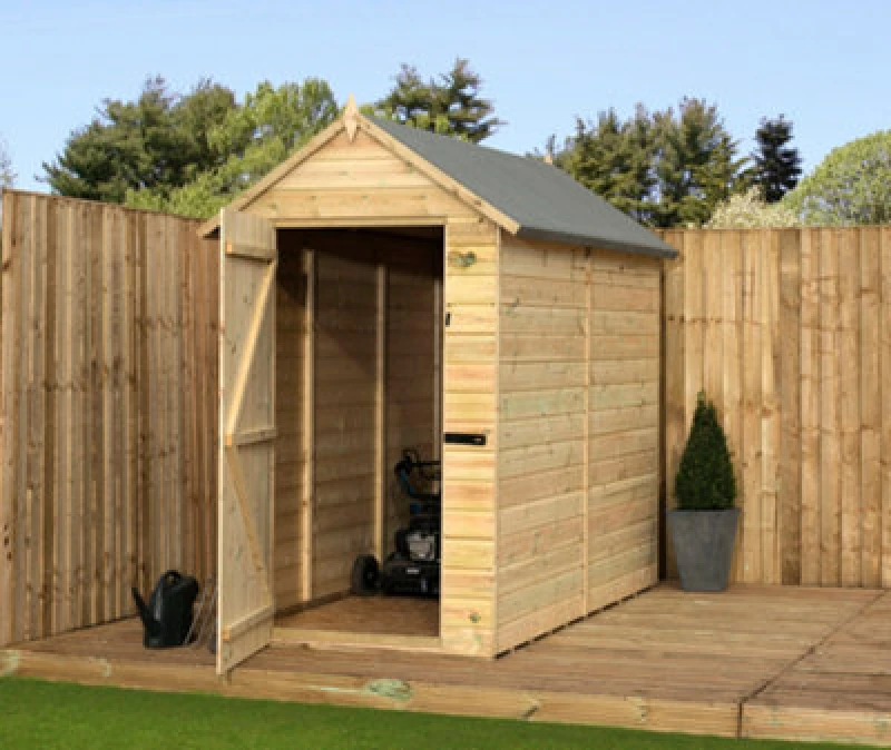 Image of Empire Sheds Empire 8000 Premier Apex Shed 4X12 Pressure Treated Tongue And Groove Wooden Garden Shed (4' X 12' / 4ft X 12ft) (4X12)