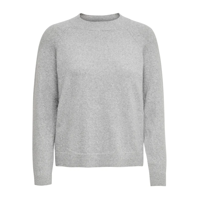 Image of Only Rica Long Sleeve Knitted top - Grey Grey 8