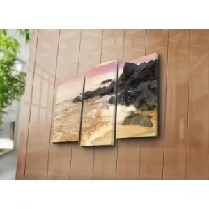 Image of 3NATPAT-39 Multicolor Decorative Canvas Painting (3 Pieces)