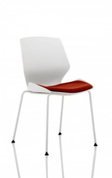 Image of Florence White Frame Visitor Chair in Ginseng Chilli KCUP1534