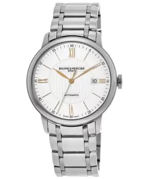 Image of Baume & Mercier Classima Automatic Silver Dial Steel Mens Watch 10374 10374