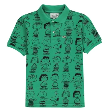 Image of Lacoste X Peanuts All Over Print Polo Junior - Green XWC
