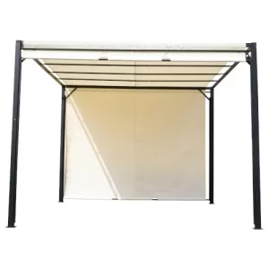 Image of Outsunny Retractable Pergola Canopy, 3Lx3Wx2.3H m-Cream White/Black