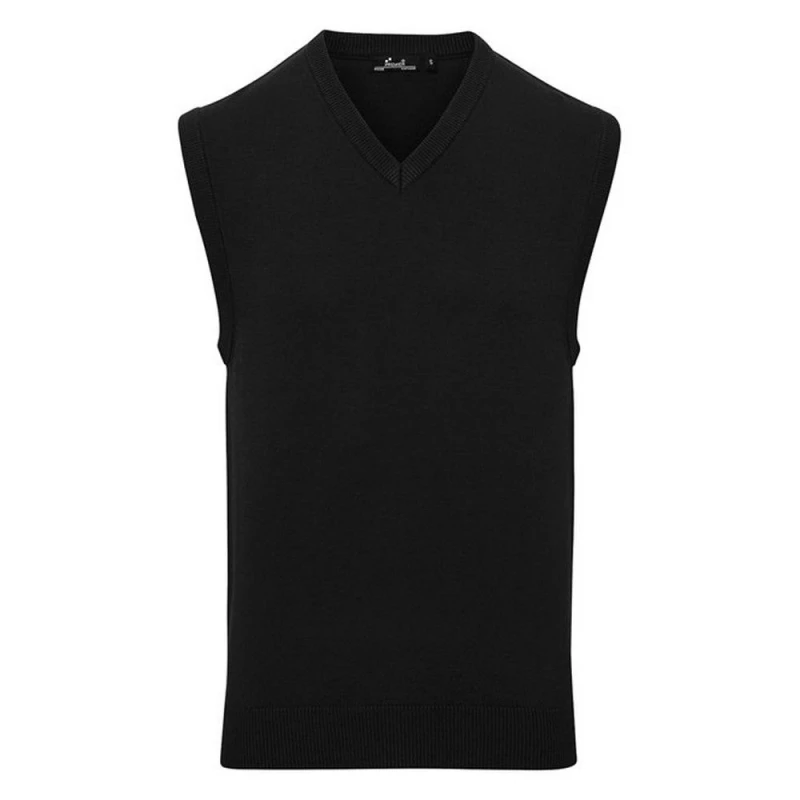 Image of Premier Premier Men Knitted Sleeveless Sweater Vest in Black Size: X-Small Black XS Male 5063425958085