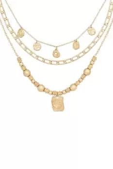 Image of Gold 'Molten Metal' Triple Layered Necklace