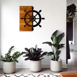 Image of Dumen Walnut Black Decorative Wooden Wall Accessory