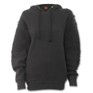 Image of Gothic Rock Premuim Biker Fashion Womens XX-Large Hoodie - Black