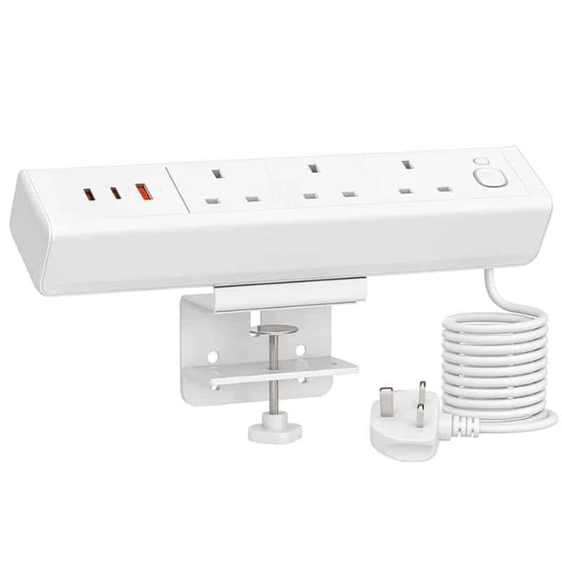 Image of Proline DESK POWER POD 3 x 13A + 1 USB-A & 2 X USB-C (65W) - WHITE