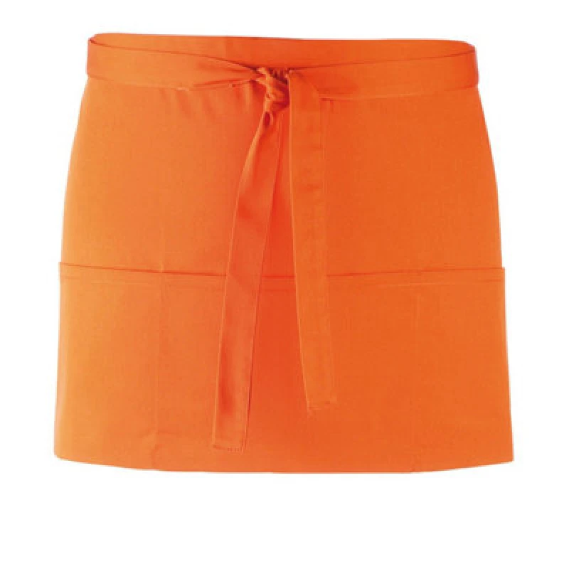 Image of Premier Premier Colours 3 Pocket Short Apron in Orange Orange One Size Unisex 5063470681099