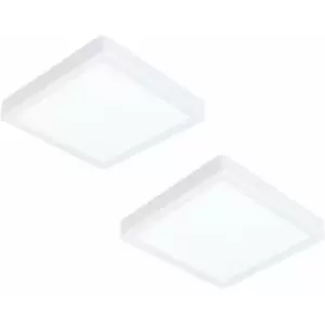 Image of Loops - 2 pack Wall / Ceiling Light White 210mm Square Surface Mounted 16.5W LED 4000K