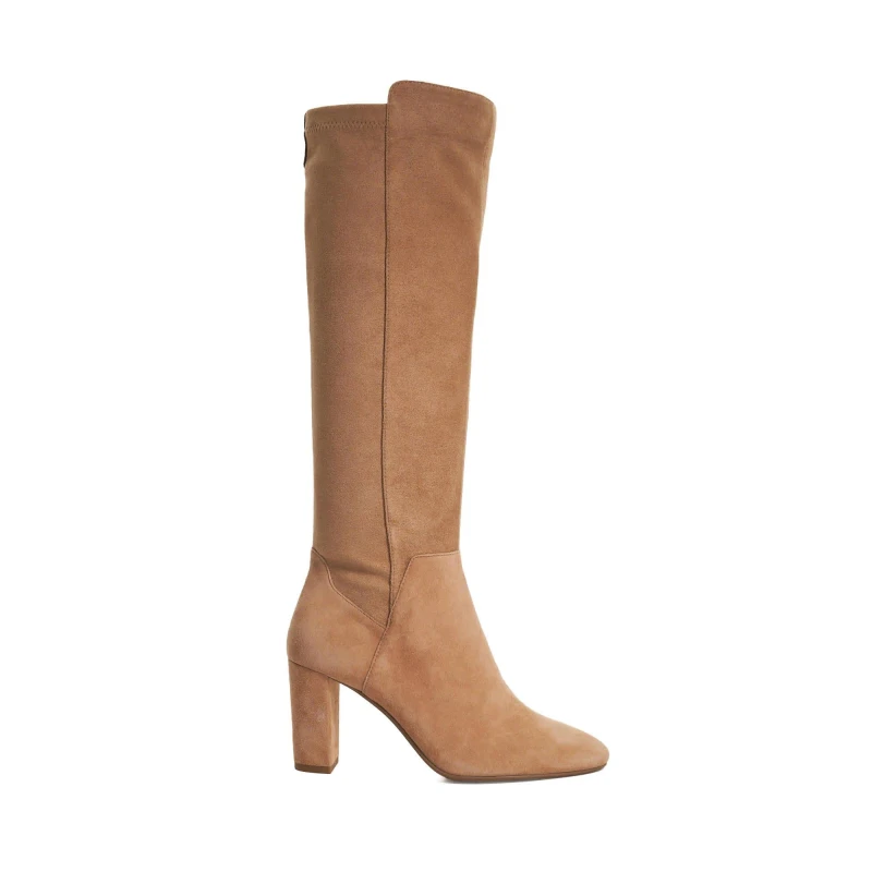 Image of Dune London Womens Sirenaa Knee High Boots Camel Fabric female 3 (36)