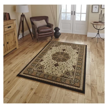 Image of Heritage 4400 Black Cream 120cm x 170cm Rectangle - Black and Ivory