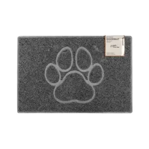 Image of Oseasons Paw Medium Embossed Doormat - Grey