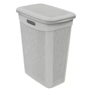 Image of JVL Droplette 43L Slim Laundry Basket - Ice Grey