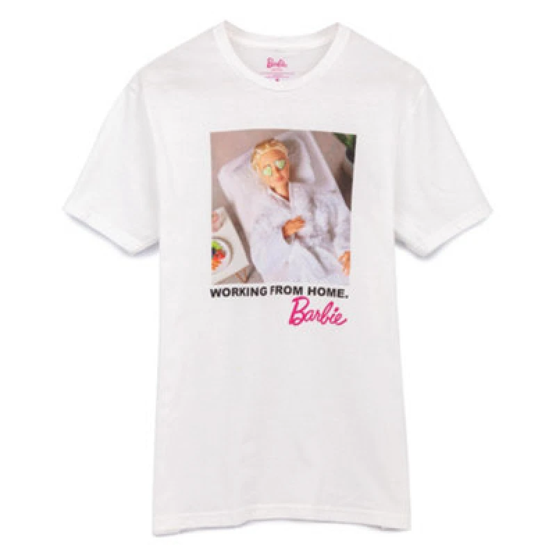 Image of (XX-Large) Barbie Short Sleeved T-Shirt (Womens White)