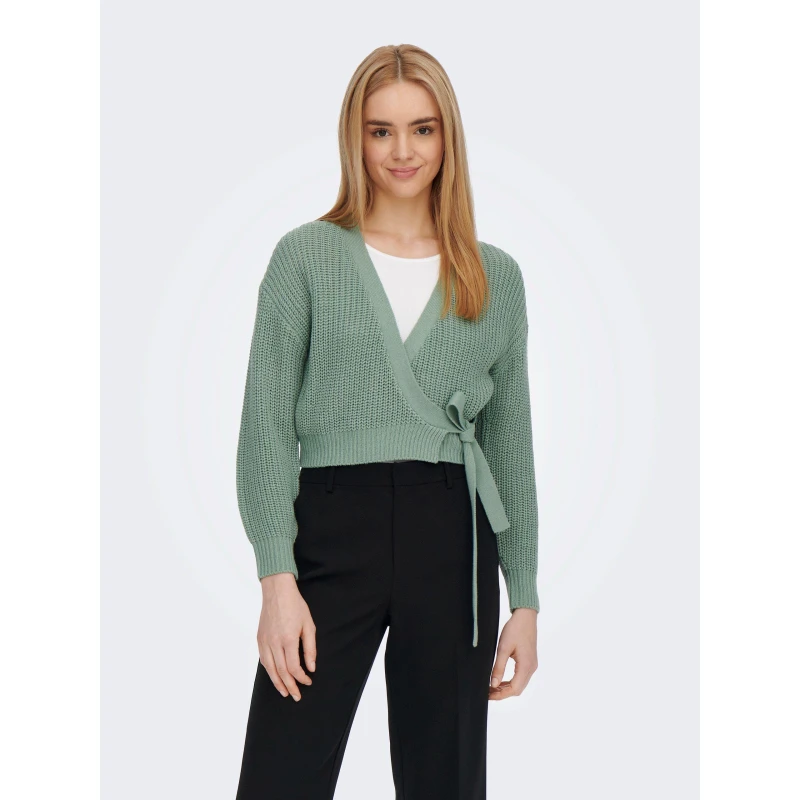 Image of Only Breda Wrap Cardigan Womens - Green Green 8