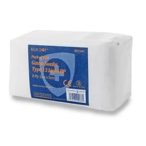 Image of Click Medical Gauze Swabs Non sterile 5x5cm White Ref CM0450 Pack 100