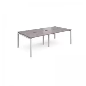 Image of Adapt double back to back desks 2400mm x 1200mm - white frame and grey