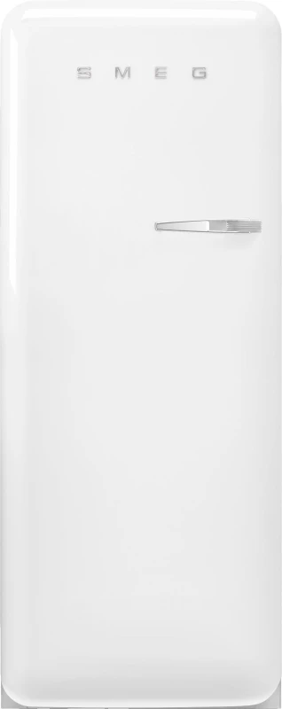 Image of Smeg 50s Style Retro Left Hand Hinge FAB28LWH6UK 153cm Small Fridge with Ice Box - White - C Rated